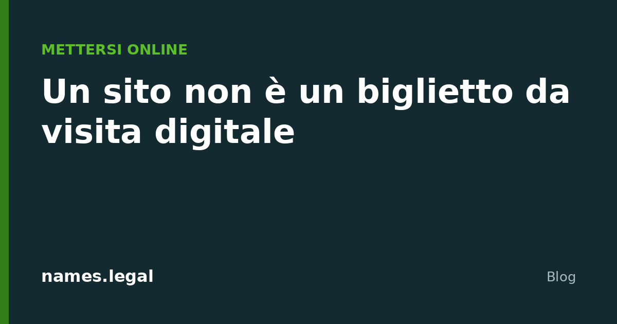Un sitio web no es una tarjeta de visita digital